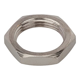Riegler Écrou-contre-écrou hexagonal, M12x0,75, laiton nickelé