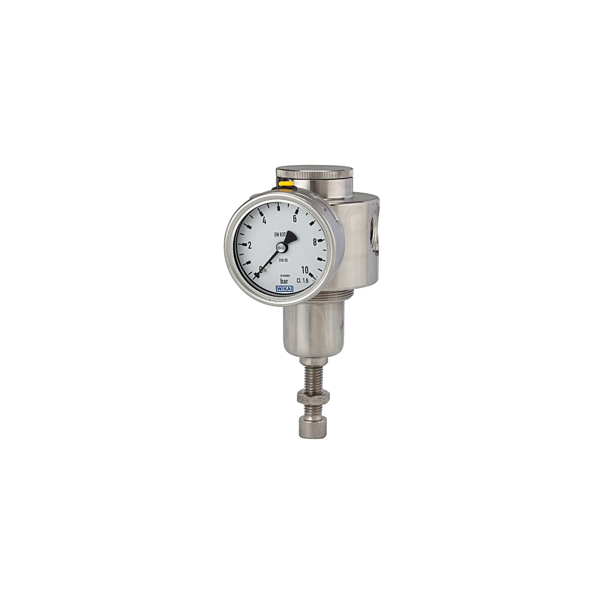 Riegler Edelstahl-Druckregler, 1.4404, nicht rückst., G 1/4, 0,5 - 8 bar