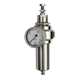Riegler Edelstahl-Filterregler, 1.4401, BG 1, G 1/4, 1,7 - 17,5 bar