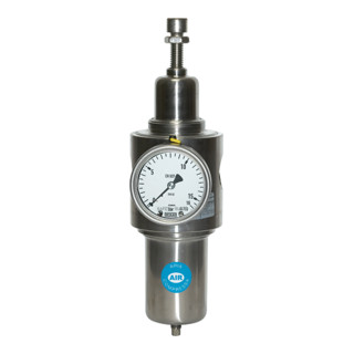 Riegler Edelstahl-Filterregler 1.4404, rücksteuerbar, G 1/4, 1,0 - 15 bar