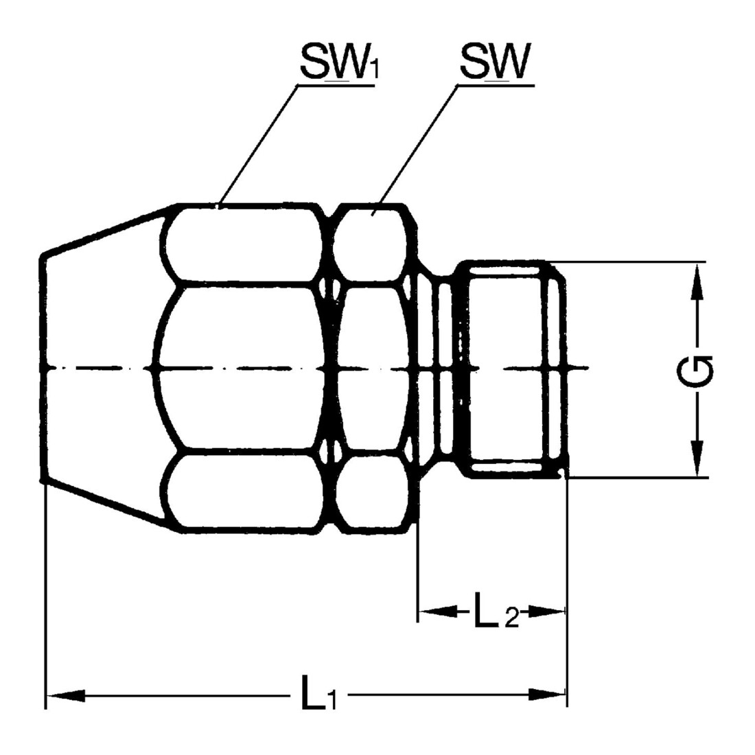 Riegler Einschraubverschraubung, Alu, für PVC-Gewebeschlauch 10x4, G 1/4