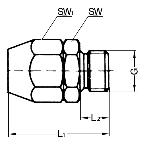 Riegler Einschraubverschraubung, Alu, für PVC-Gewebeschlauch 12x6, G 1/2