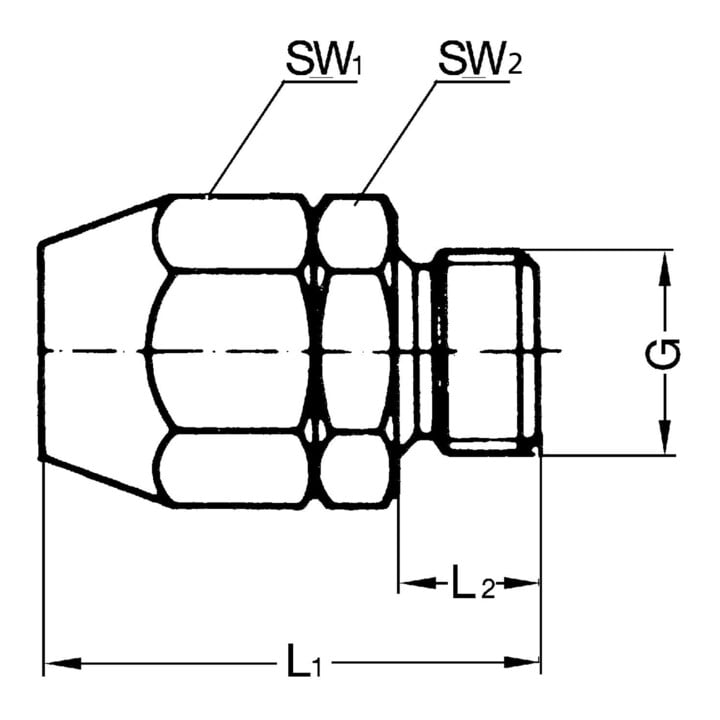 Riegler Einschraubverschraubung, Alu, für PVC-Gewebeschlauch 14x8, G 1/2