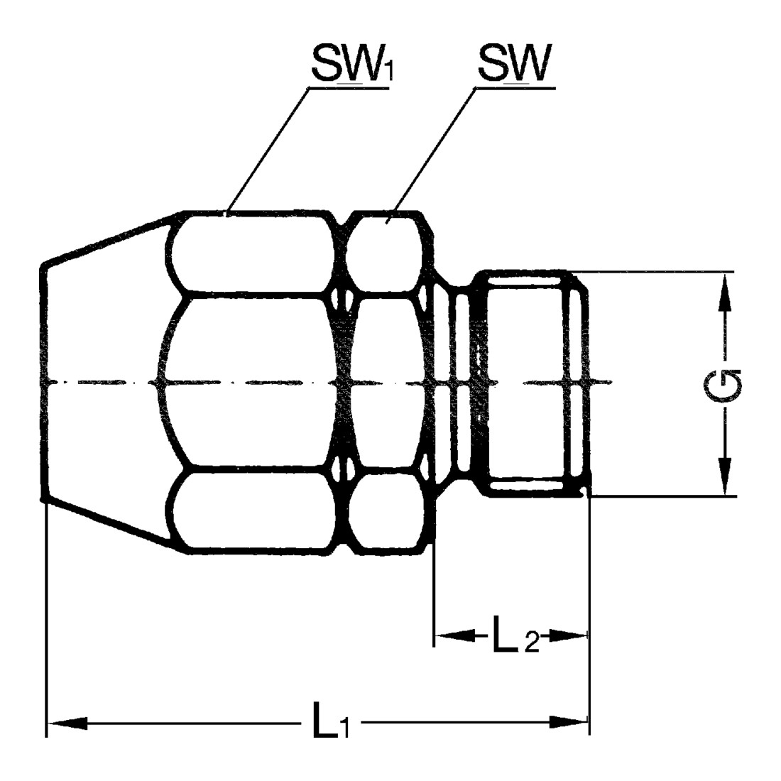 Riegler Einschraubverschraubung, Alu, für PVC-Gewebeschlauch 20x13, G 1/2