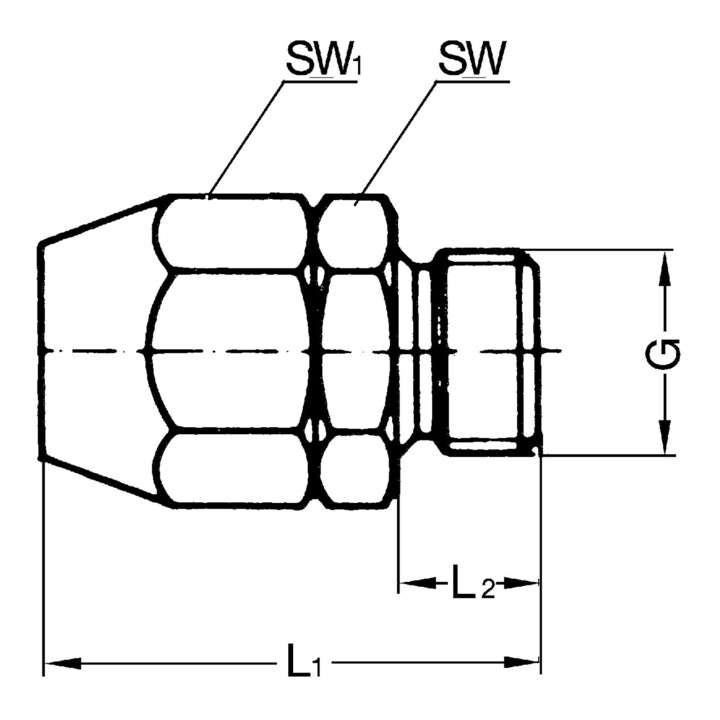 Riegler Einschraubverschraubung, Alu, für PVC-Gewebeschlauch 20x13, G 3/8