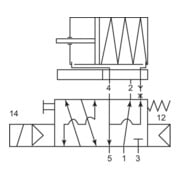 Riegler Electrovanne 3/2-5/2 voies, NAMUR, rappel par ressort, G 1/4, 24 V CC-4