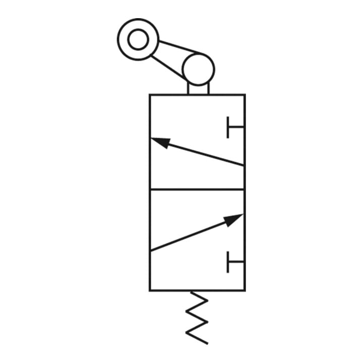 Riegler Electrovanne 3/2 à commande mécanique levier à galet M3 NC G 1/4 retour libre