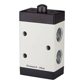 Riegler Electrovanne 3/2 voies mécanique avec poussoir à coupelle