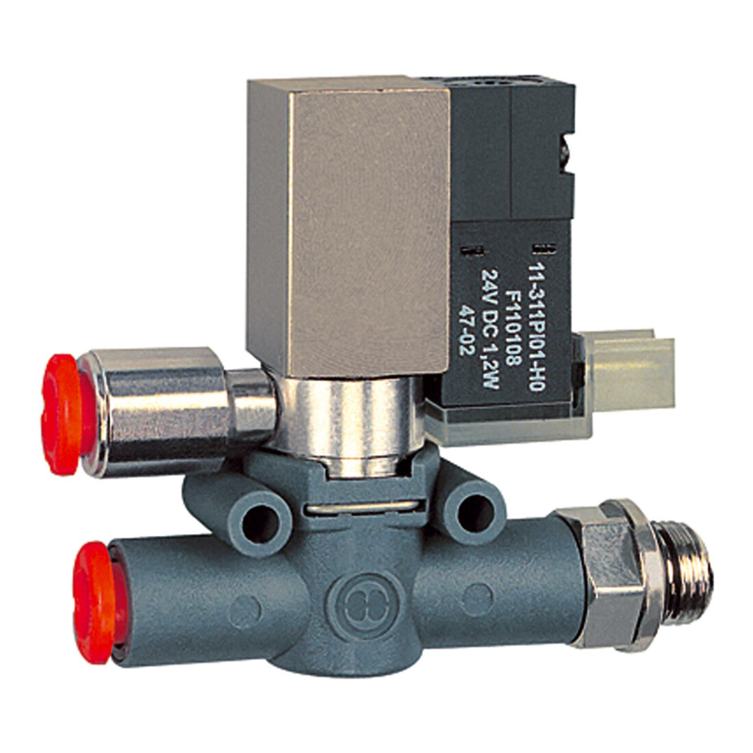 Riegler Electrovanne 3/2 voies, décharge guidée, filetage G1/8, tube 6 NC