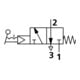 Riegler Electrovanne 3/2 voies, levier rotatif manuel court, NC bistable G1/8, 2 positions