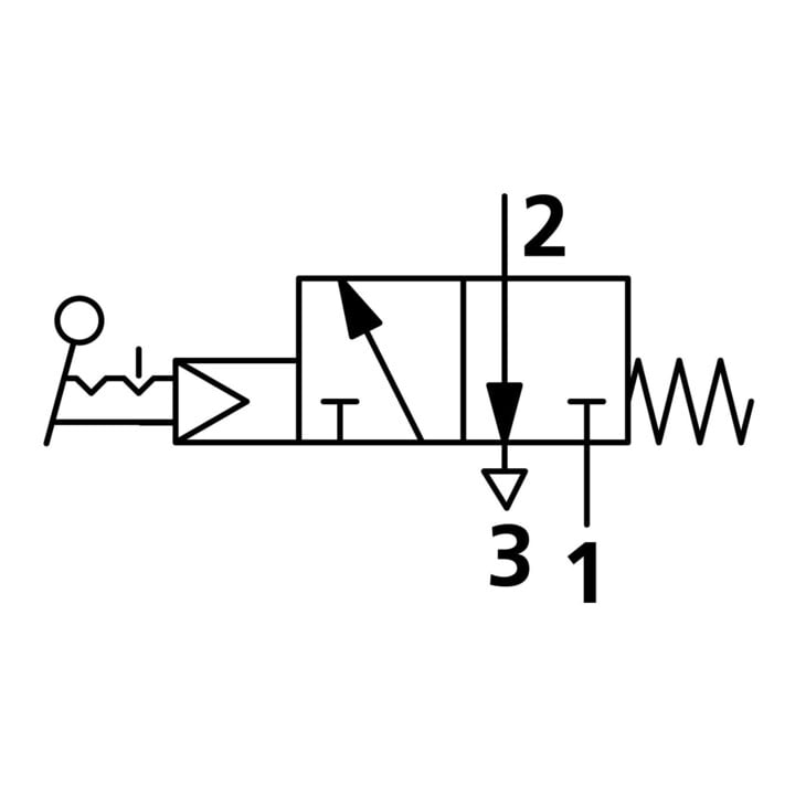 Riegler Electrovanne 3/2 voies, levier rotatif manuel court, NC bistable G1/8, 2 positions