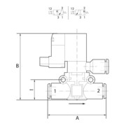 Riegler Electrovanne 3/2 voies, ventilation guidée, NO, Schl.6-3