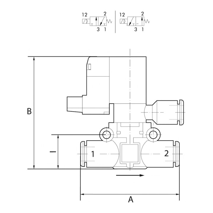 Riegler Electrovanne 3/2 voies, ventilation guidée, NO, Schl.6
