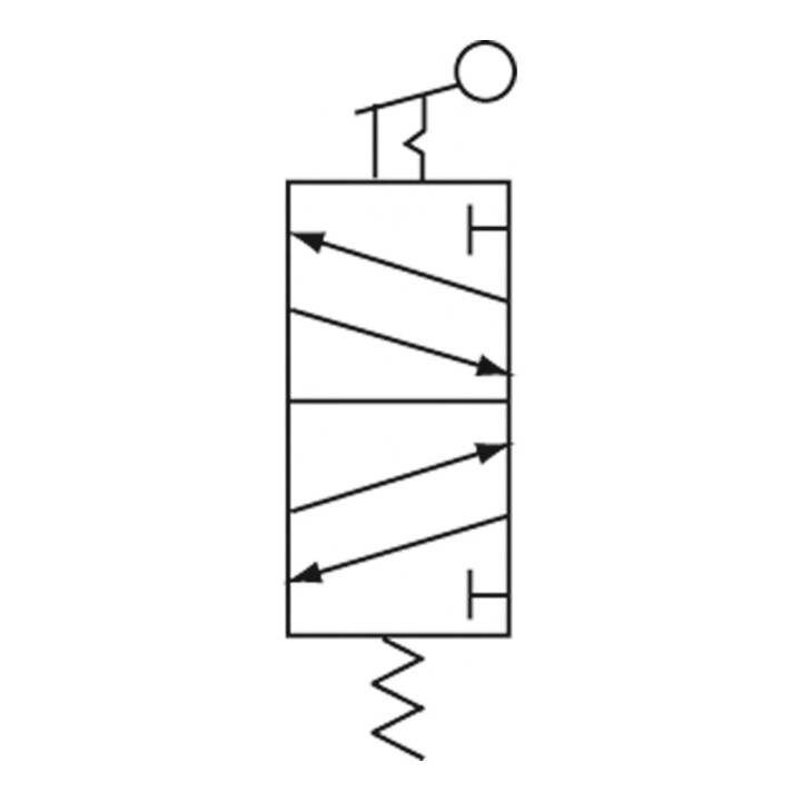 RIEGLER Electrovanne 5/2 à commande manuelle M5 bistable pour culbuteur G 1/8 noir