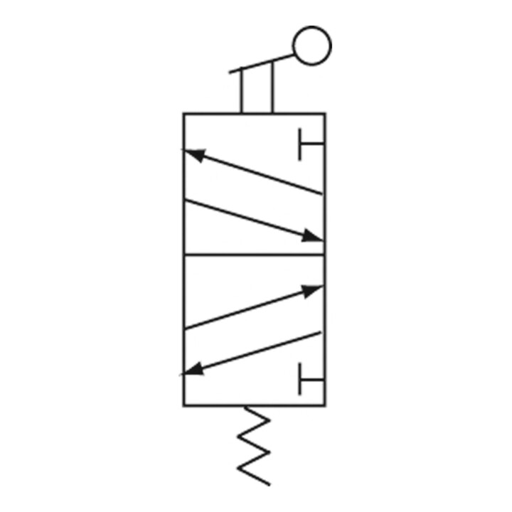 RIEGLER Electrovanne 5/2 à commande manuelle M5 levier long G 1/8 noir