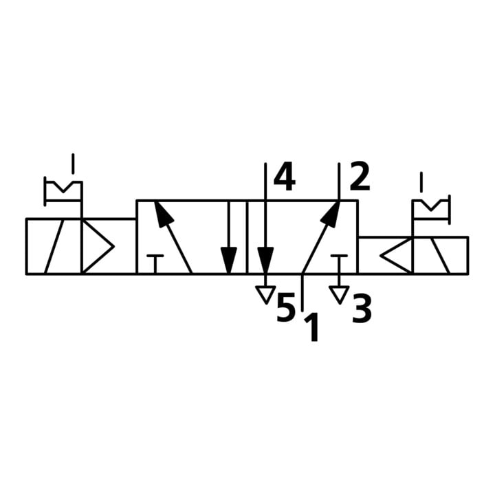 Riegler Electrovanne 5/2 voies, électropneumatique, bistable, G 3/8, 24 V CC