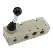 Riegler Electrovanne 5/2 voies, levier manuel 90° monostable G 1/8-1