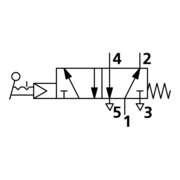 Riegler Electrovanne 5/2 voies, levier rotatif manuel long, bistable, G 1/8, 2 positions de commutation-4