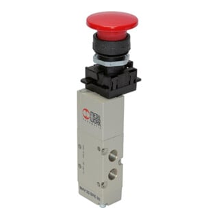 Riegler Electrovanne 5/2 voies, manuelle, bouton champignon, monostable, G 1/8