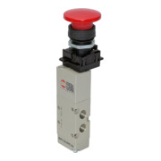 Riegler Electrovanne 5/2 voies, manuelle, bouton champignon, monostable, G 1/8-1