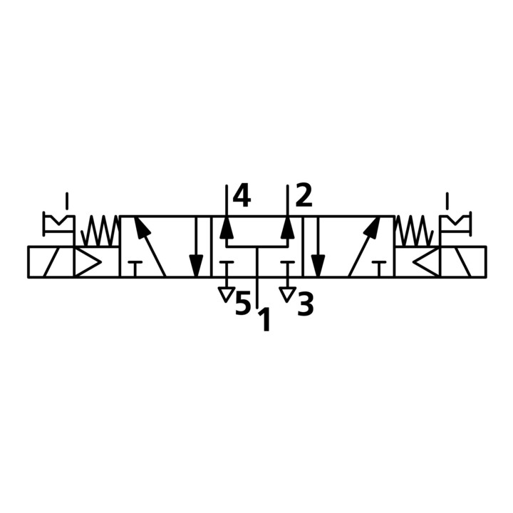 Riegler Electrovanne 5/3 voies, électropneumatique, centre ventilé, G 3/8, 24 V CC