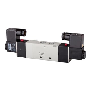 Riegler Électrovanne 5/3 voies pneumatique, milieu ventilé, M5, 230 V, 50 Hz