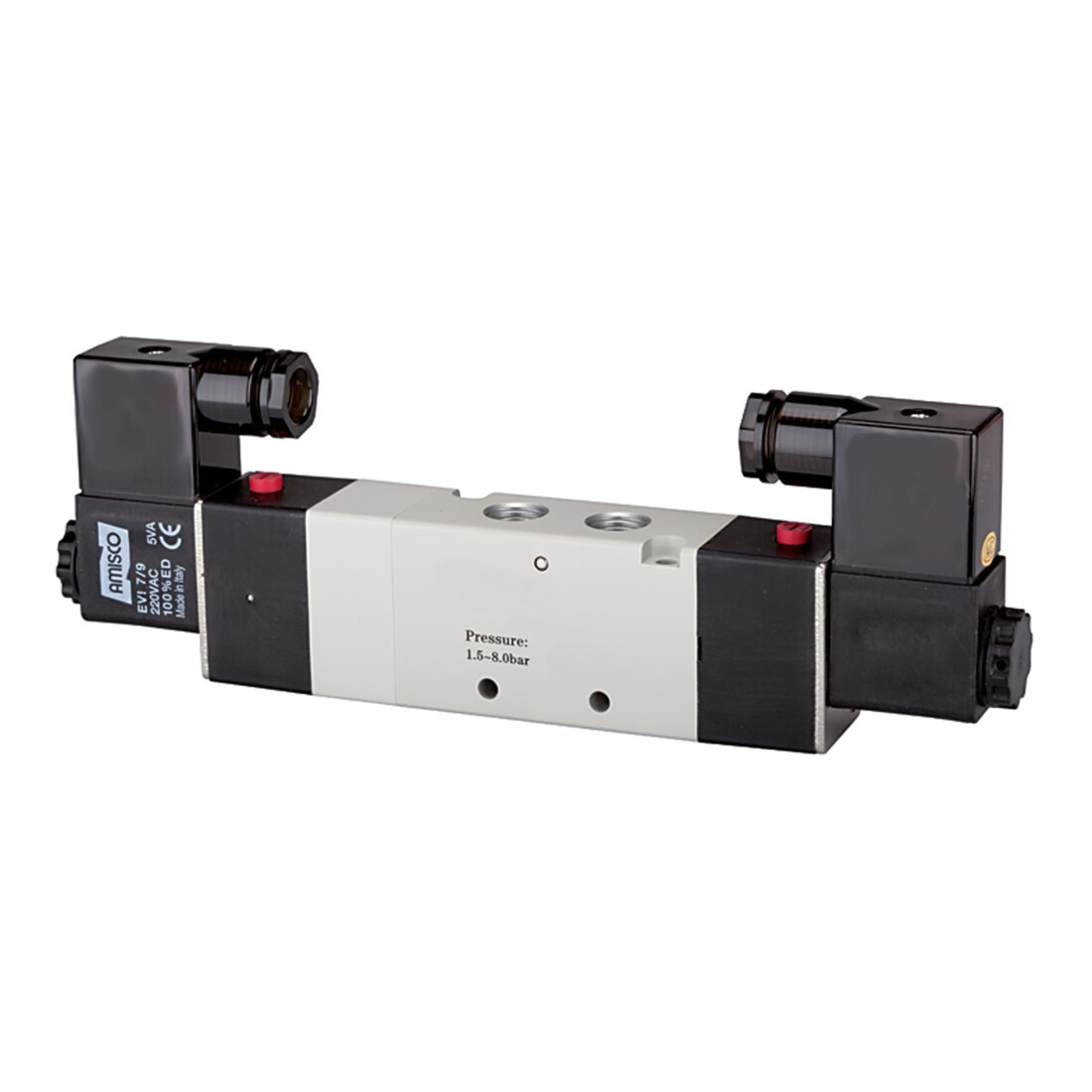 Riegler Électrovanne 5/3 voies pneumatique, milieu ventilé, M5, 230 V, 50 Hz