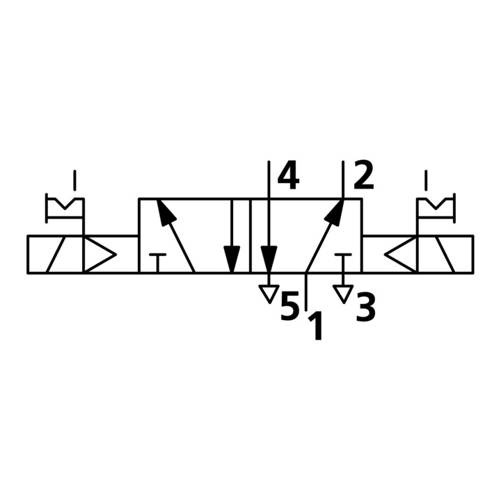 Riegler Électrovanne bistable 5/2 voies, électropneumatique, G 1/8, 24 V DC