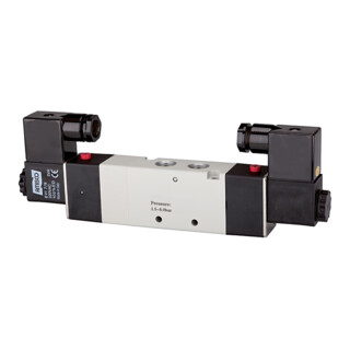 Riegler Électrovanne pneumatique 5/3 voies, centre échappement, G 1/2, 230 V, 50 Hz