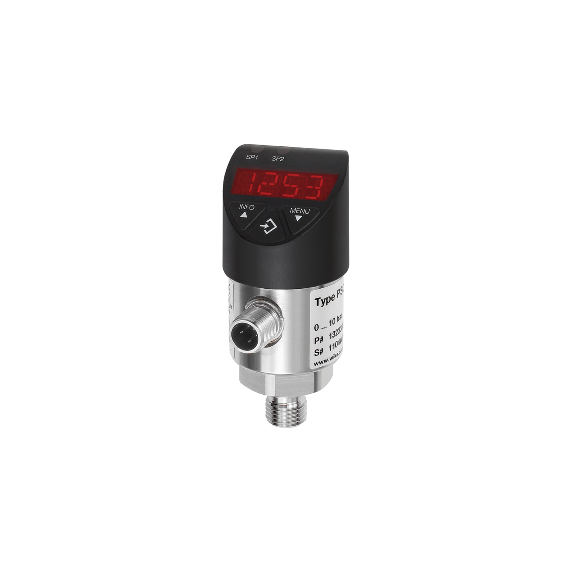 Riegler Elektr. Druckschalter, Digitalanzeige, M12x1, G 1/4, 0-10 bar