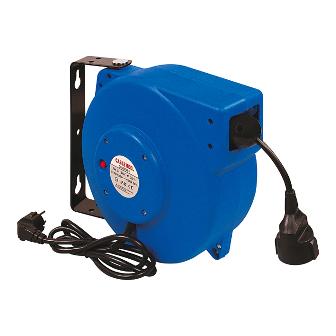 Riegler Enrouleur électrique, HO5VV-F, 230V, 50Hz, max. 10 Ampères, 15 m