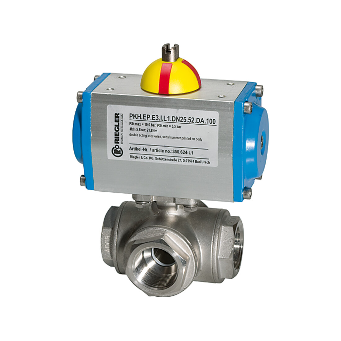 Riegler ES-Kuha, actionneur pneumatique double effet, alésage T1, Rp 1