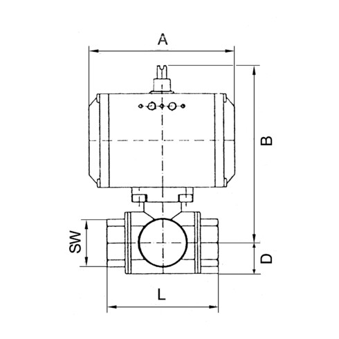 Riegler ES-Kuha, pneumat. Stellantrieb, doppeltwirk., Rp1/2, DN 15, L=133