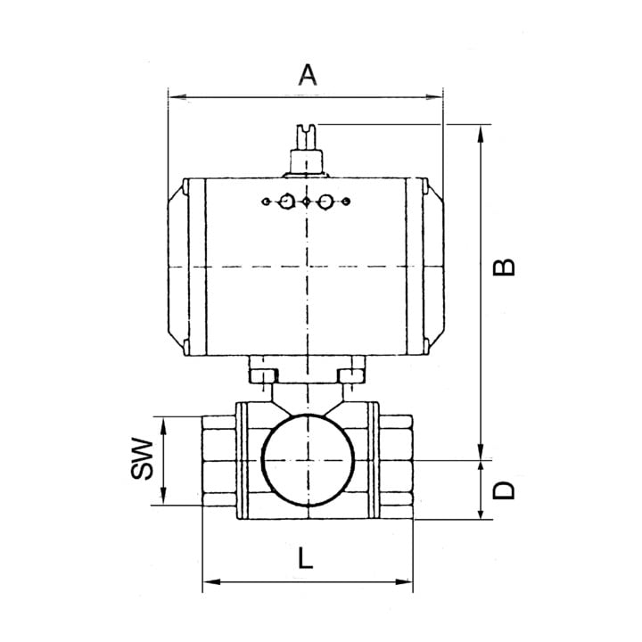 Riegler ES-Kuha, pneumat. Stellantrieb, einfachwirkend, Rp 1 1/2, DN 40
