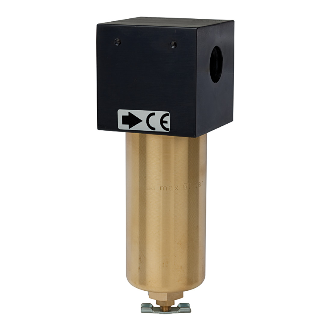 Riegler Filter für hohe Drücke bis 60 bar, mit Handablassventil, G 1/2