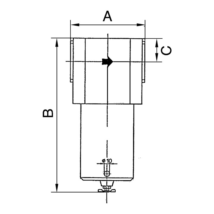 Riegler Filter für hohe Drücke bis 60 bar, mit Handablassventil, G 3/8