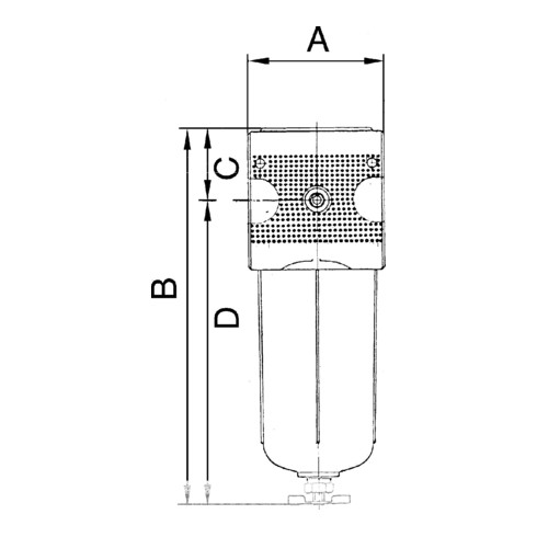 Riegler Filter »multifix«, Metallbeh. u. Sichtrohr, 5 µm, BG 1, G 1/4, HA