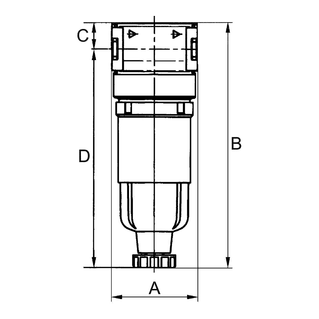 Riegler Filter »multifix-mini«, mit PC-Behälter, 5 µm, BG 0, G 1/4