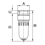 Riegler Filter »Standard-mini«, avec récipient métallique, 8 µm, BG 0, G 1/4-3