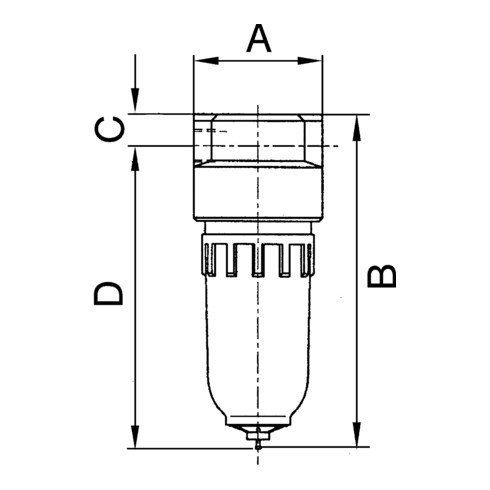 Riegler Filter  »Standard-mini «, mit Metallbehälter, 8  µm, BG 0, G 1/4