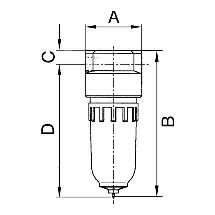 Riegler Filter  »Standard-mini «, mit Metallbehälter, 8  µm, BG 0, G 1/4