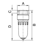 Riegler Filter »Standard-mini«, Polycarbonatbehälter, 8 µm, BG 0, G 1/8-4