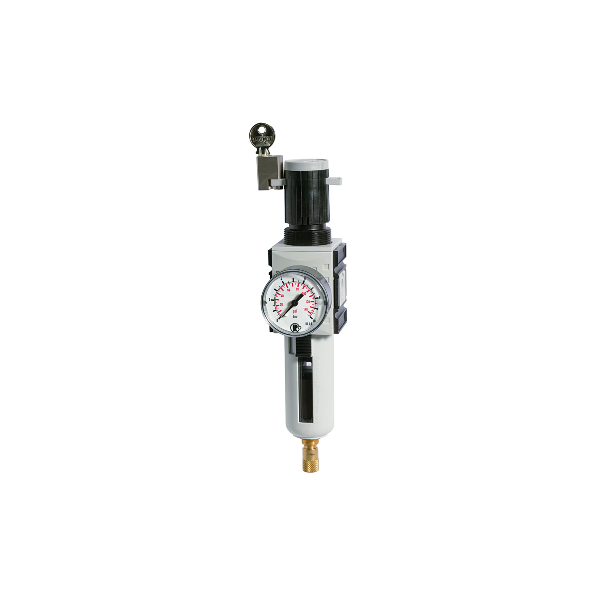 Riegler Filterregler »FUTURA«, PC, SK, Mano, BG 1, G 3/8, 0,5-16 bar, VA