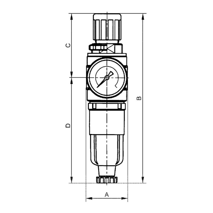 Riegler Filterregler  »multifix-mini «, Metallbehälter, G 1/4, 0,5 - 10 bar