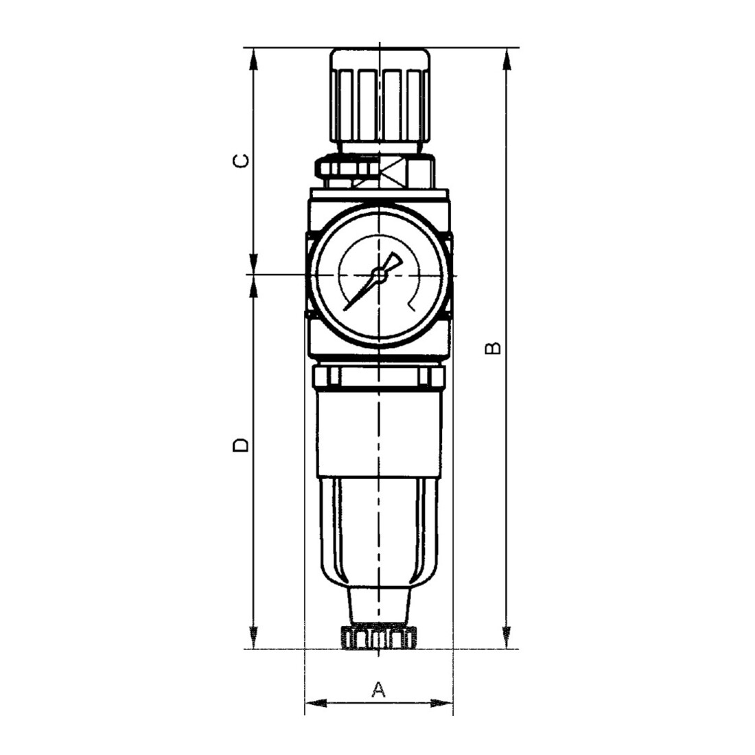 Riegler Filterregler  »multifix-mini «, Metallbehälter, G 1/4, 0,5 - 10 bar