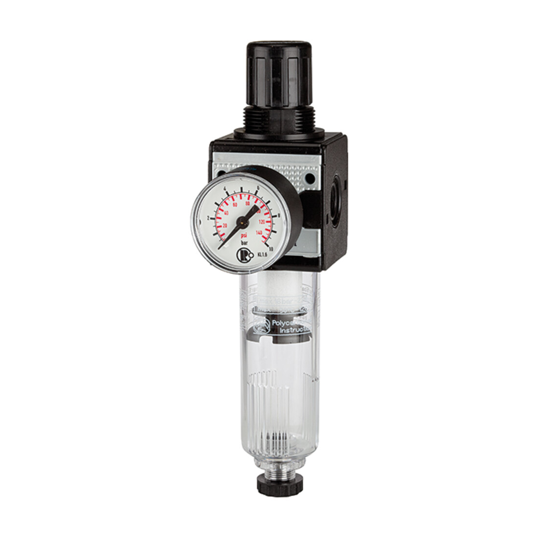 Riegler Filterregler »multifix«, PC-Behälter, BG 3, G 3/4, 0,2-6 bar, HA