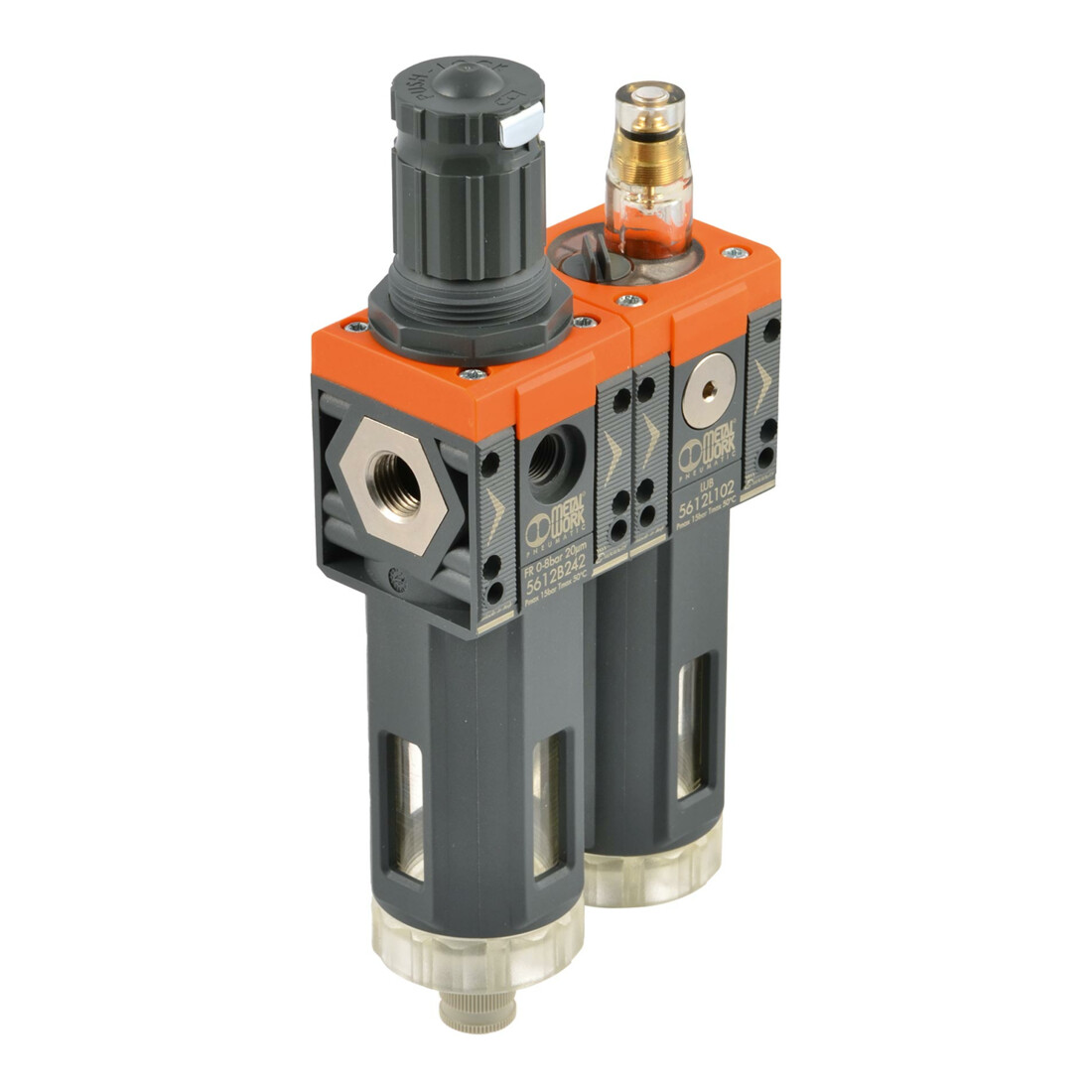 Riegler Filterregler + Öler »SYNTESI«, BG 2, G 3/4, 20 µm, 0…2 bar, RA