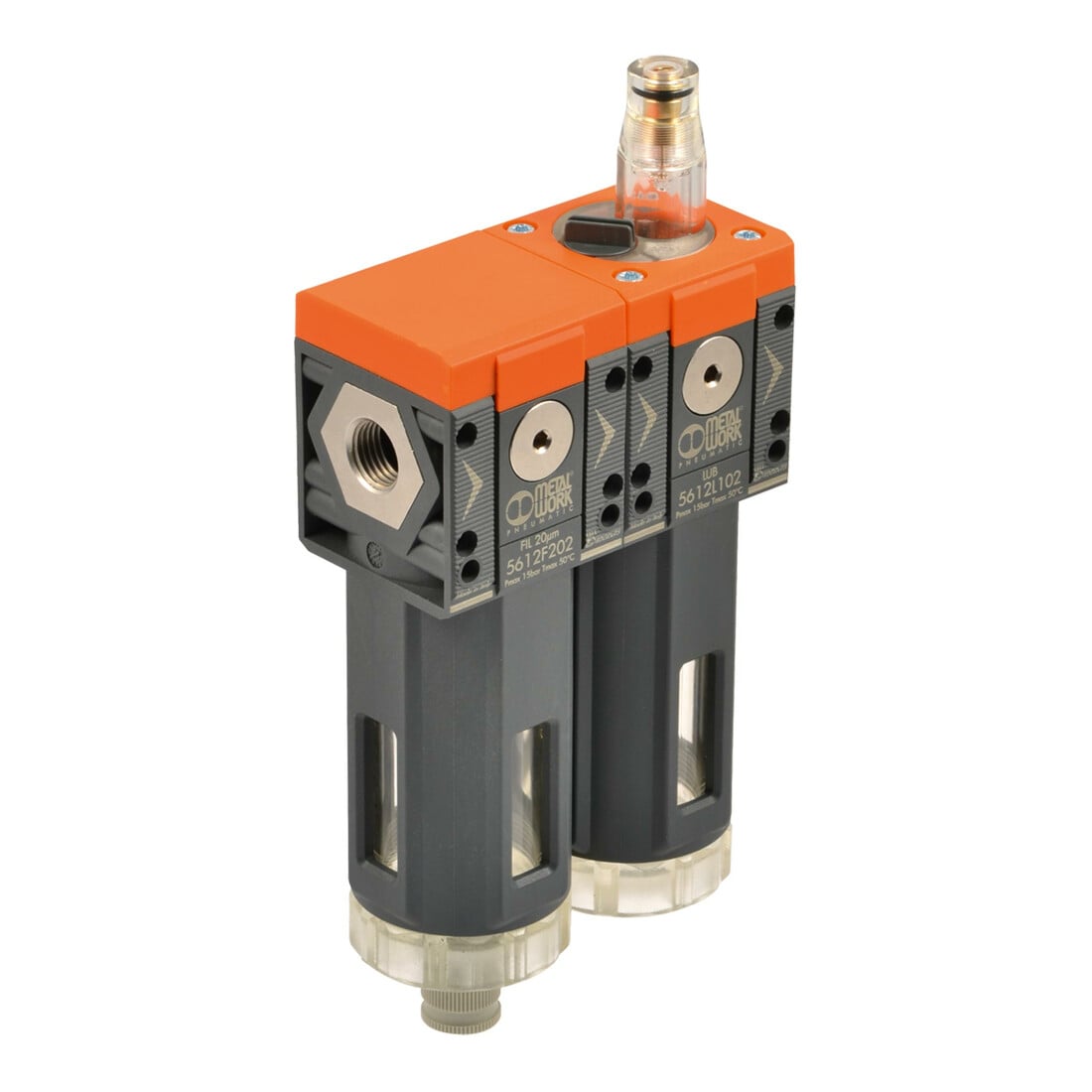 Riegler Filtre + Huileur »SYNTESI«, BG 1, G 1/8, 20 µm, RMSA semi-automatique