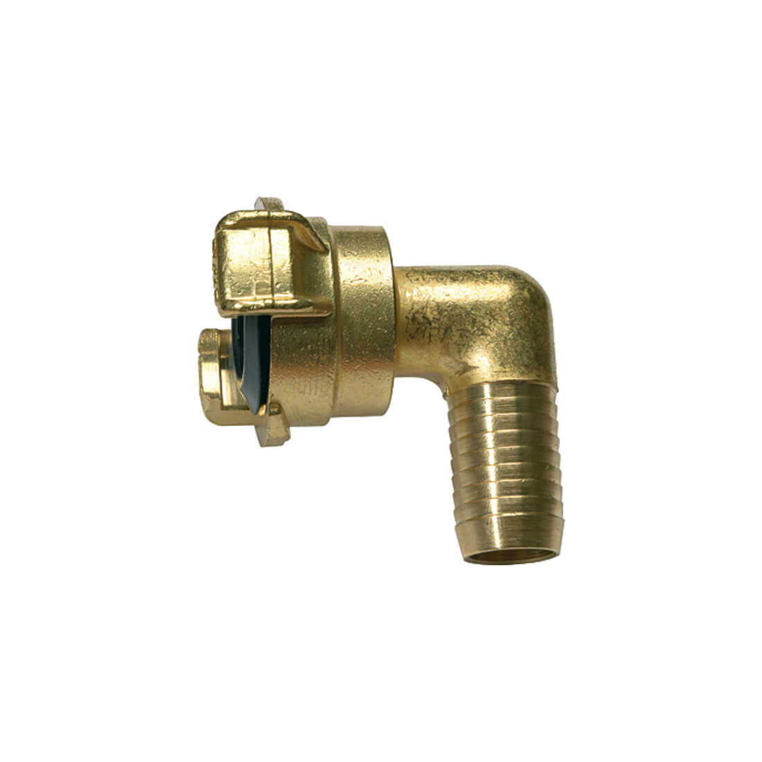 Riegler GEKA-Winkelschlauchstück, 360° drehbar, Messing blank, LW 32