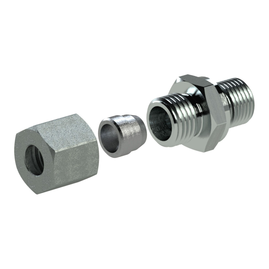 Riegler Gerade Einschraubverschraubung, G 3/8 a., Rohr-Ø 12, Stahl verz., V 36-ZW